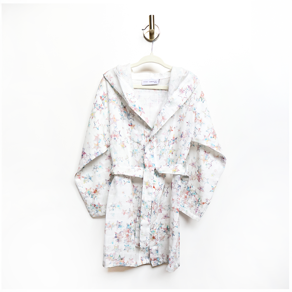 Colorful Stars Müslin Çocuk Bornoz