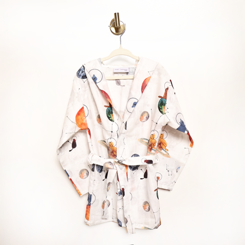 Galaxy Cat Çocuk Müslin Bornoz