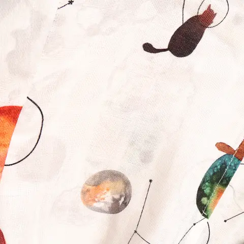 Galaxy Cat Çocuk Müslin Bornoz