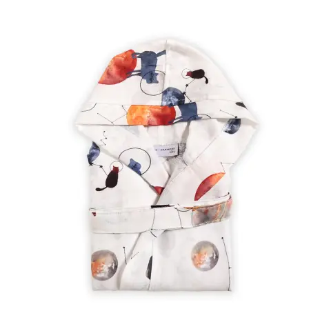 Galaxy Cat Çocuk Müslin Bornoz