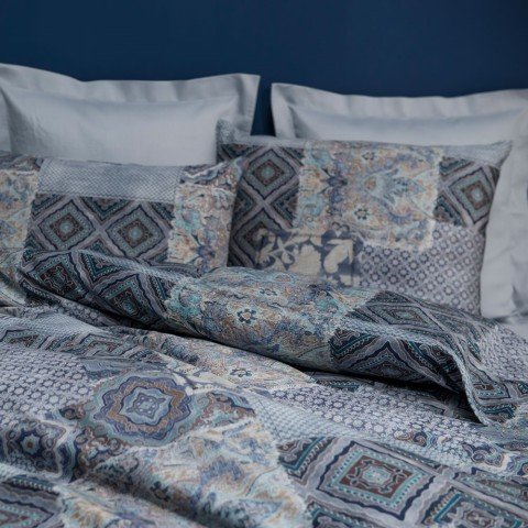 %100 Pamuk Saten Gabe  Nevresim Takımı Mavi - Tek Kişilik - Düz Çarşaf