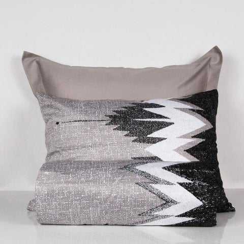 %100 Pamuk Saten Nikola  Nevresim Takımı Gri - Tek Kişilik - Düz Çarşaf