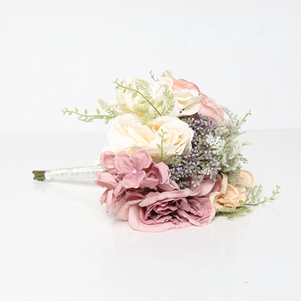 Yapay peony hydrangea ve berries karışık çiçek buketi dekoratif aksesuar