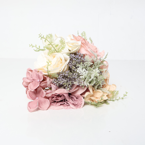 Yapay peony hydrangea ve berries karışık çiçek buketi dekoratif aksesuar