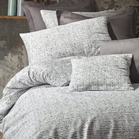 %100 Pamuk Saten Lucan Nevresim Takımı Gri - Tek Kişilik - Düz Çarşaf