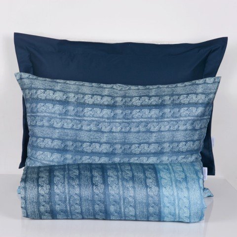 %100 Pamuk Saten Alex  Nevresim Takımı Mavi - Tek Kişilik - Düz Çarşaf