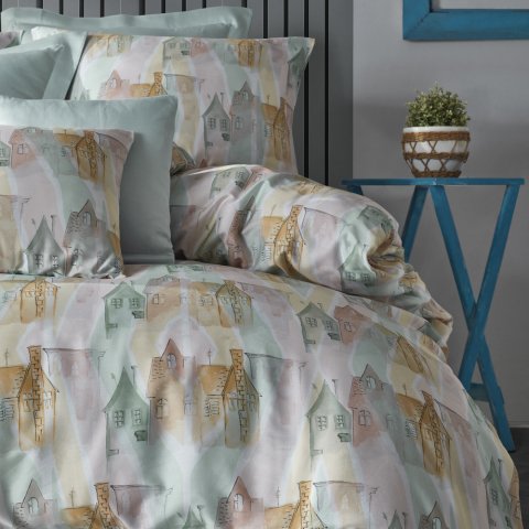 %100 Pamuk Saten Brugge Nevresim Takımı Orjinal - Tek Kişilik - Düz Çarşaf