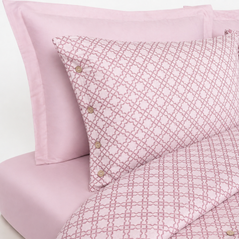 Otto Jacquard Nevresim Takımı Pembe - Çift Kişilik - Fitted Çarşaf
