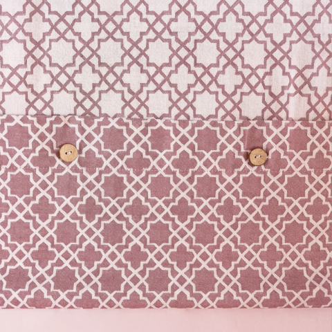 Otto Jacquard Nevresim Takımı Pembe - Çift Kişilik - Fitted Çarşaf