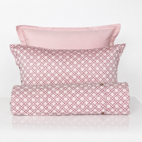 Otto Jacquard Nevresim Takımı Pembe - Çift Kişilik - Fitted Çarşaf
