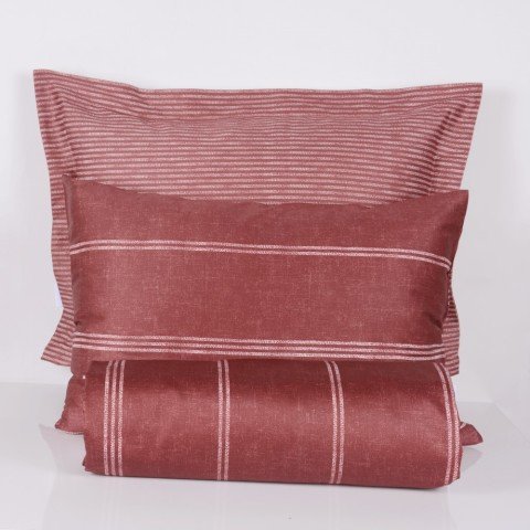 %100 Pamuk Saten Mateo  Nevresim Takımı Bordo - Tek Kişilik - Düz Çarşaf