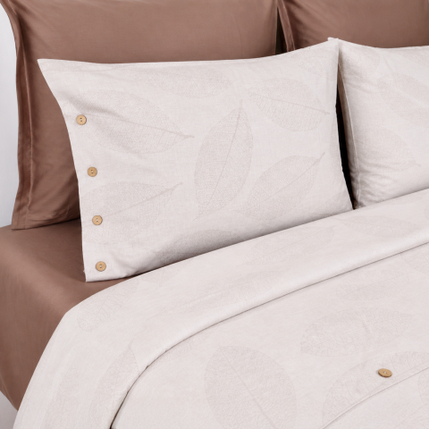 Suzzy Jacquard Nevresim Takımı Bej - Çift Kişilik - Fitted Çarşaf
