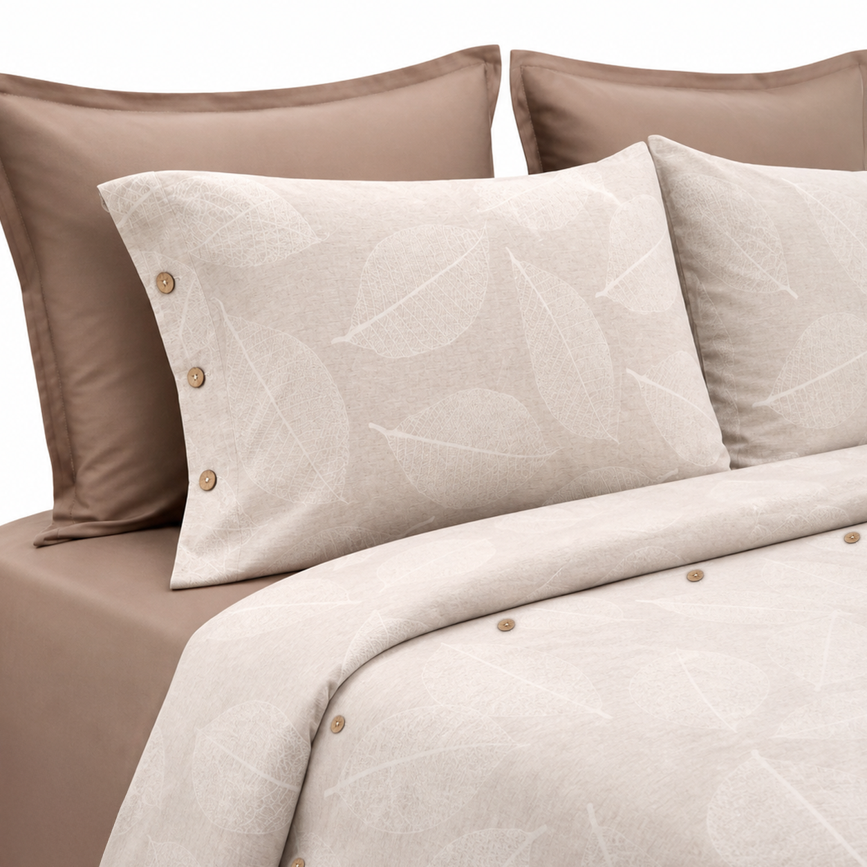Suzzy Jacquard Nevresim Takımı Bej - Çift Kişilik - Fitted Çarşaf