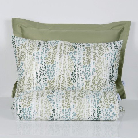 %100 Pamuk Saten Betty  Nevresim Takımı Yeşil - Tek Kişilik - Düz Çarşaf