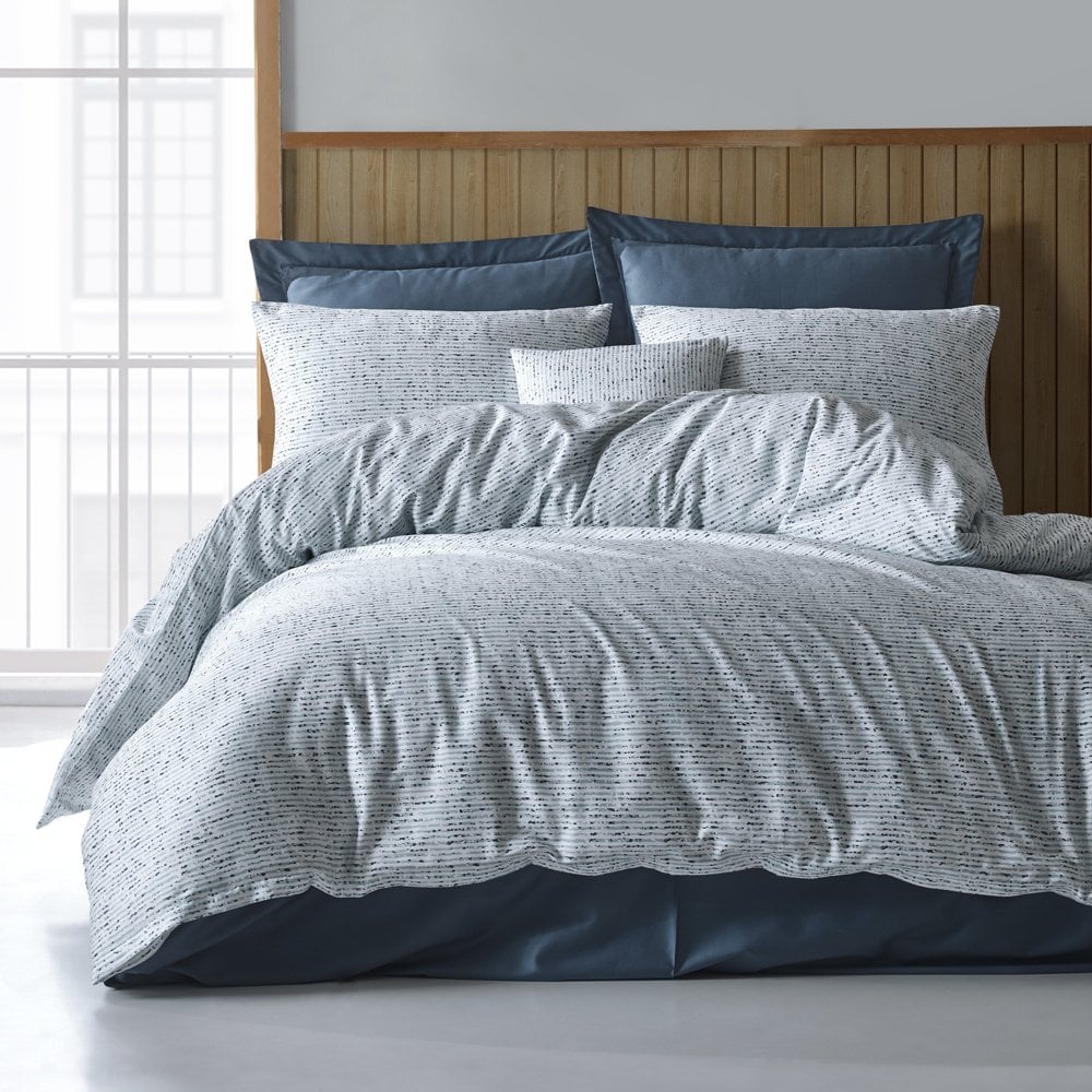 %100 Pamuk Saten Lucan Nevresim Takımı Mavi - Çift Kişilik - Fitted Çarşaf