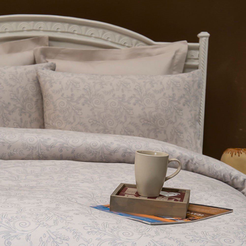 %100 Pamuk Saten Mari  Nevresim Takımı Bej - Tek Kişilik - Düz Çarşaf