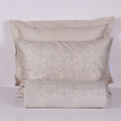 %100 Pamuk Saten Mari  Nevresim Takımı Bej - Tek Kişilik - Düz Çarşaf