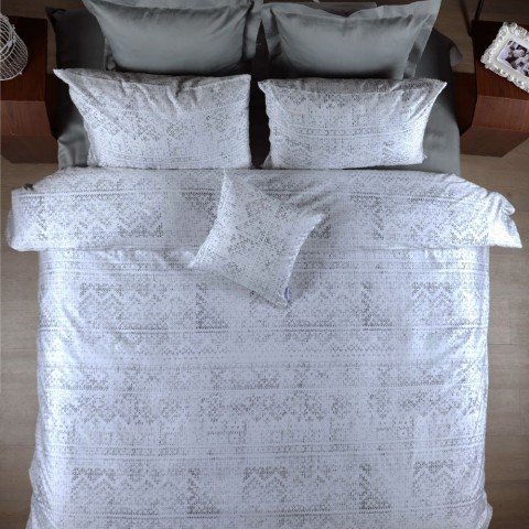 %100 Pamuk Saten Wolly  Nevresim Takımı Gri - Tek Kişilik - Düz Çarşaf