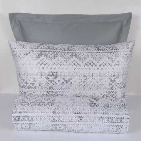 %100 Pamuk Saten Wolly  Nevresim Takımı Gri - Tek Kişilik - Düz Çarşaf