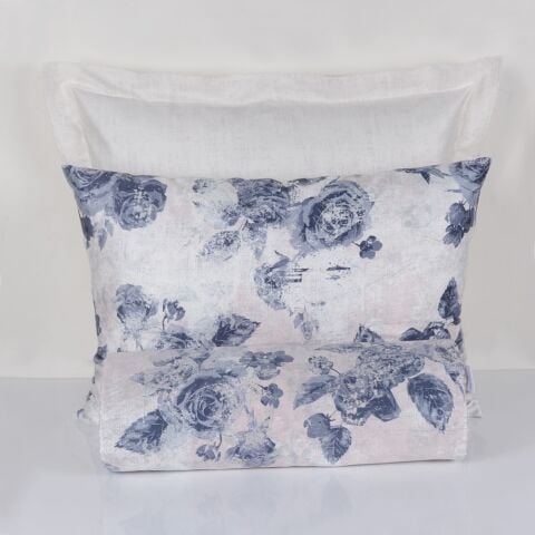 %100 Pamuk Saten Anya  Nevresim Takımı Lacivert - Tek Kişilik - Fitted Çarşaf