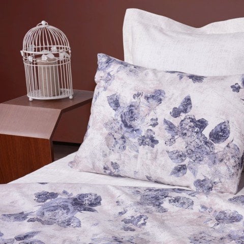 %100 Pamuk Saten Anya  Nevresim Takımı Lacivert - Tek Kişilik - Fitted Çarşaf