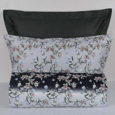 %100 Pamuk Saten Rachel  Nevresim Takımı Siyah - Tek Kişilik - Fitted Çarşaf