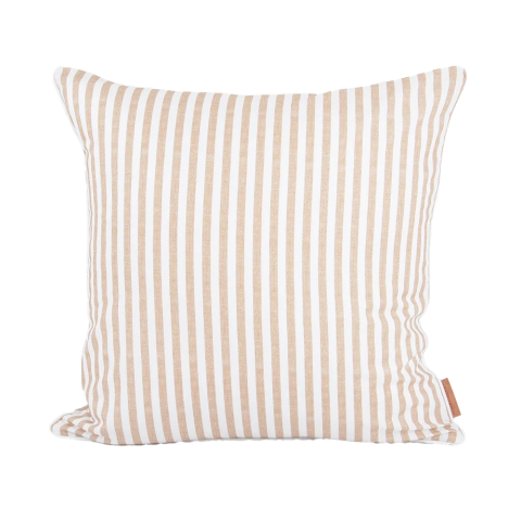 Linen Stripes Kışiye Özel Nakışlı Kırlent Bej