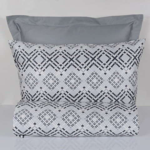 Gri Tek Kişilik Fitted Çarşaf Seti 90x200 Nevresim Yastık Kılıflı Ev Tekstili