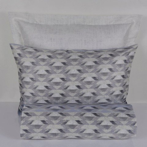 %100 Pamuk Saten Brook  Nevresim Takımı Gri - Tek Kişilik - Düz Çarşaf