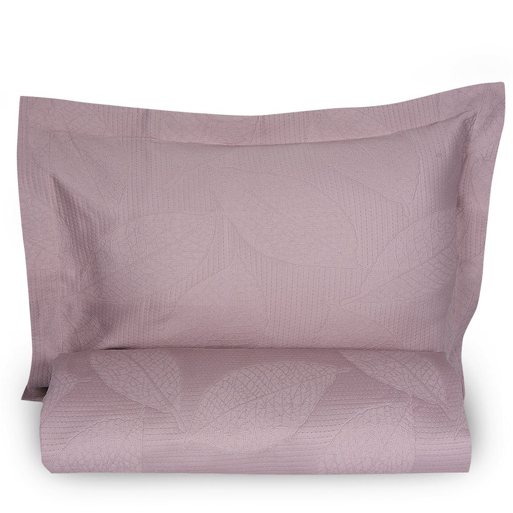 Yaprak Pike Takımı Pudra - Çift Kişilik