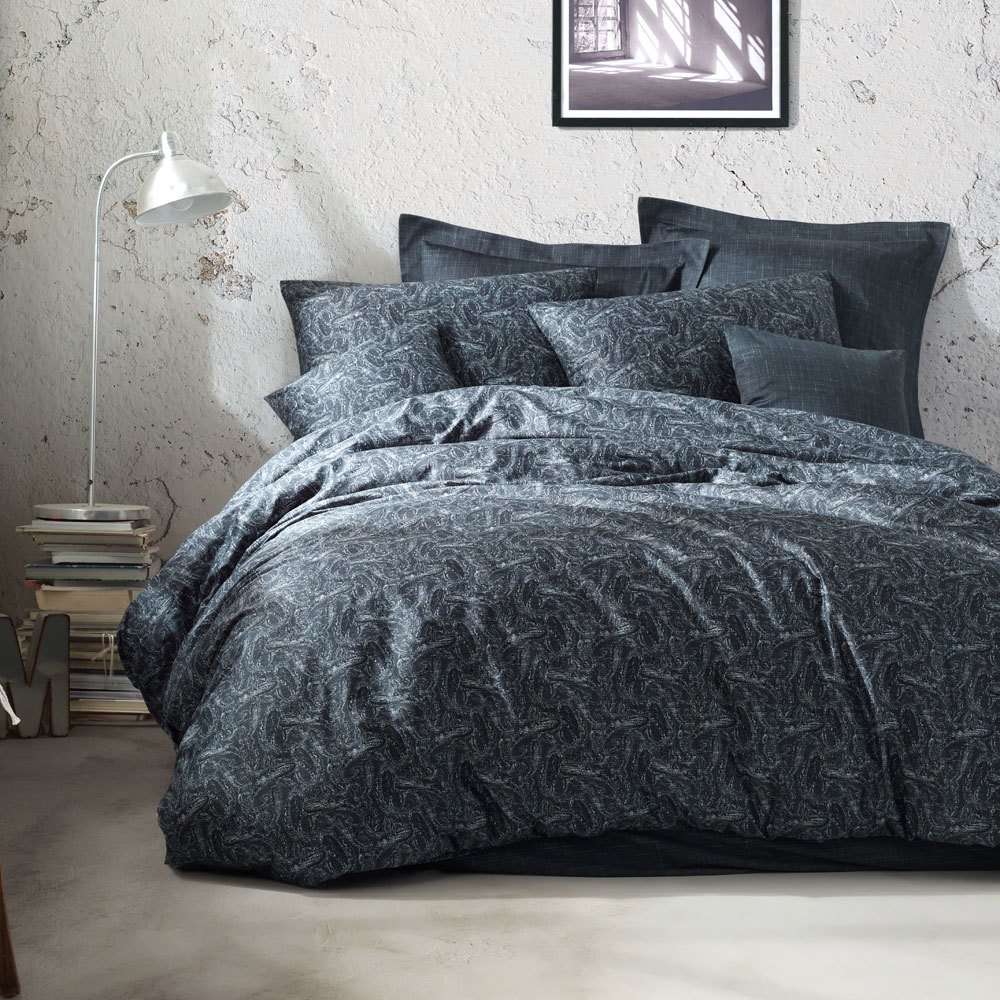 %100 Pamuk Saten Cecile  Nevresim Takımı Gri - Tek Kişilik - Düz Çarşaf