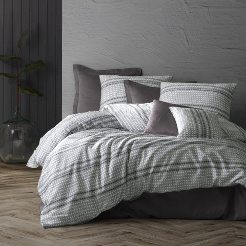 %100 Pamuk Saten Wicker Nevresim Takımı Gri - Tek Kişilik - Fitted Çarşaf