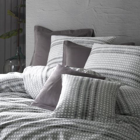 %100 Pamuk Saten Wicker Nevresim Takımı Gri - King Size - Fitted Çarşaf