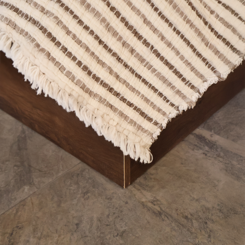 Jakarlı Dolgulu Müslin Yatak Örtüsü Bej