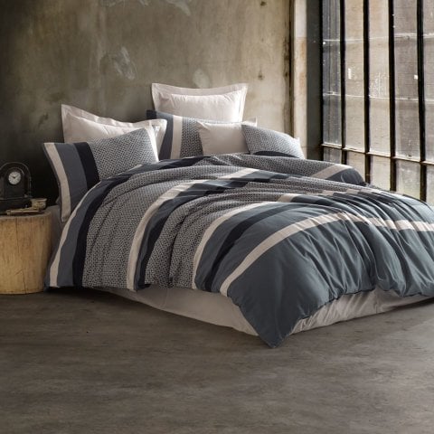 %100 Pamuk Saten Dion  Nevresim Takımı Gri - Tek Kişilik - Fitted Çarşaf