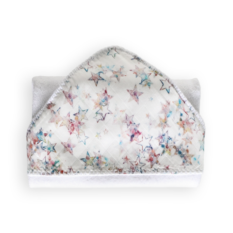 Colorful Stars Müslin Başlıklı Kundak Havlu Bambu Pamuk Karışımlı Bebek Kundağı