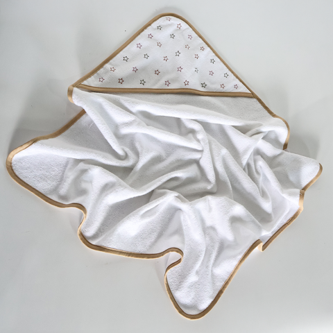 Yıldız Nakış Başlıklı Bebek Kundak Havlusu Home Harmony Kids Koleksiyonu