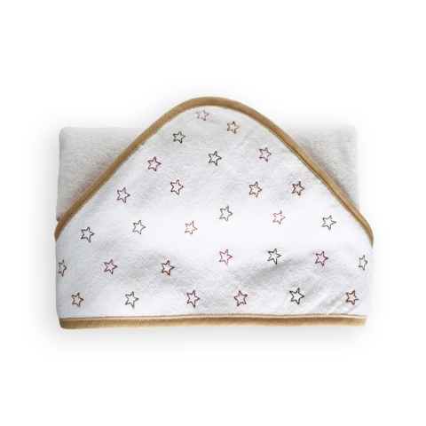 Yıldız Nakış Başlıklı Bebek Kundak Havlusu Home Harmony Kids Koleksiyonu