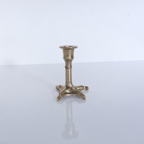Kuş Ayağı Mumluk Gold - 12 CM