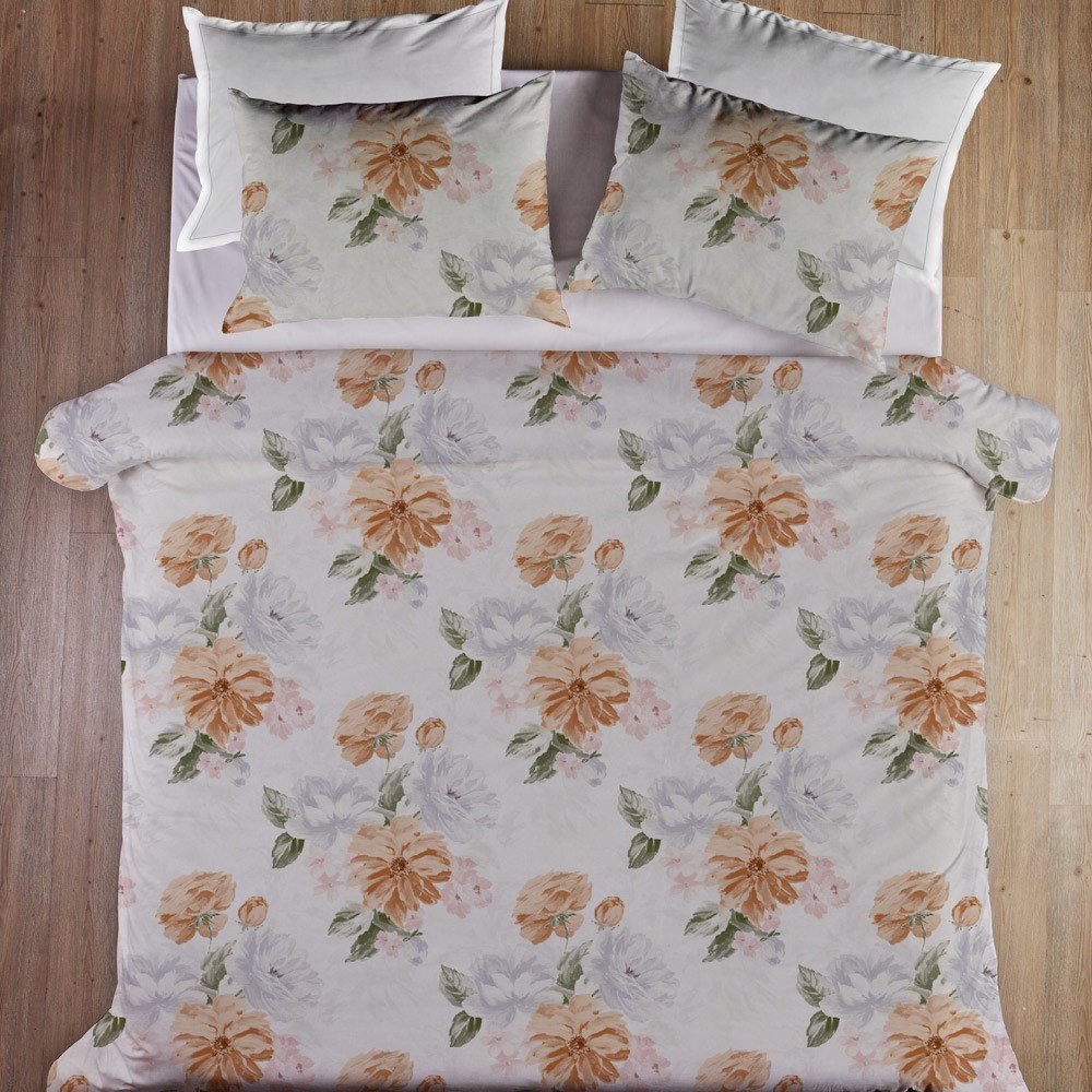 %100 Pamuk Saten Posy  Nevresim Takımı Terra - Çift Kişilik - Fitted Çarşaf