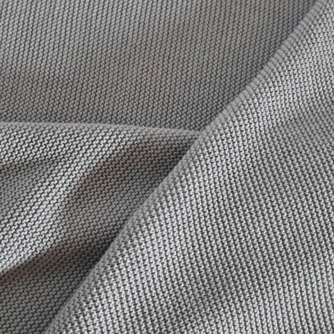 Organik Pamuk Tavşan Figürlü Örgü Battaniye Gri - 70x140