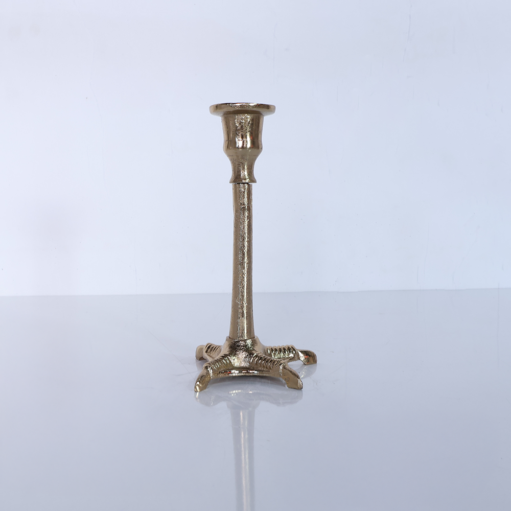 Kuş Ayağı Mumluk Gold - 18 CM