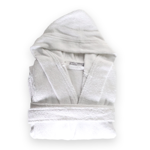 Yıldız Nakışlı Bornoz Beyaz - 6-7