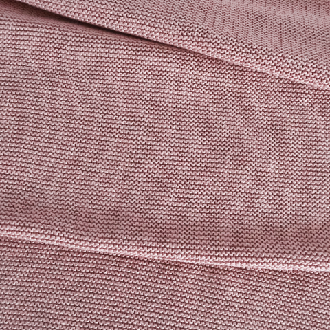 Organik Pamuk Tavşan Figürlü Örgü Battaniye Pudra - 70x140