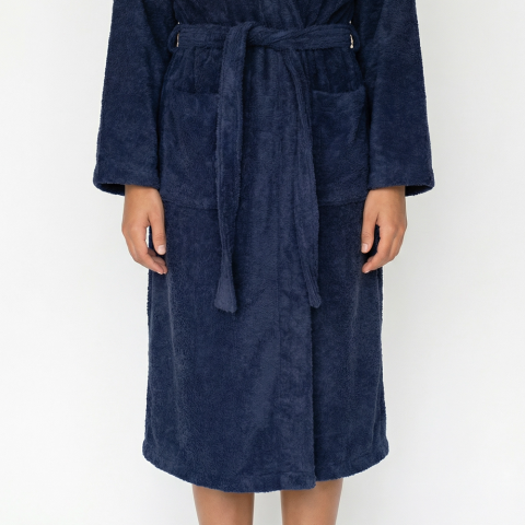 Kapüşonlu Bornoz S-M - Lacivert