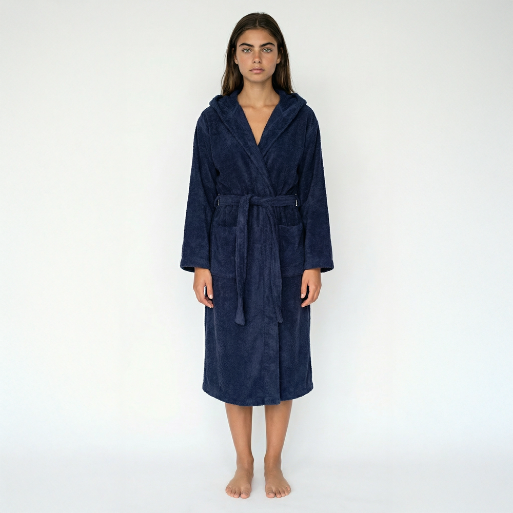 Kapüşonlu Bornoz S-M - Lacivert