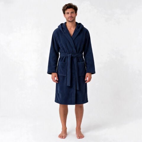 Kapüşonlu Bornoz L-XL - Lacivert