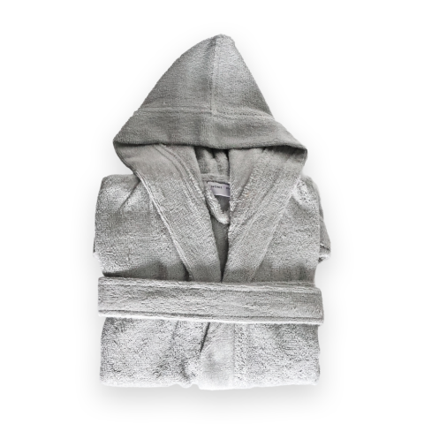 Yıldız Nakışlı Bornoz Gri - 10-11