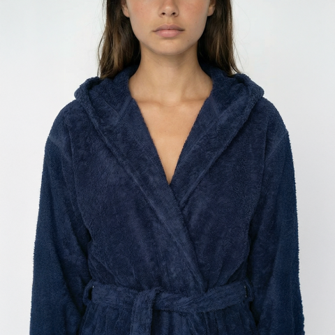Kapüşonlu Bornoz L-XL - Lacivert