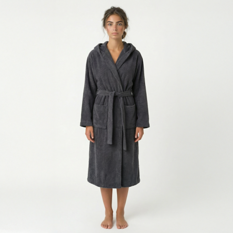 Kapüşonlu Bornoz S-M - Antrasit